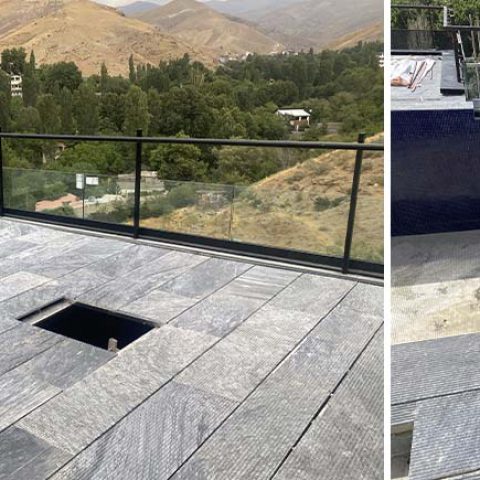 پروژه استخر روی پشت بام بصورت کف متحرک در منطقه کردان